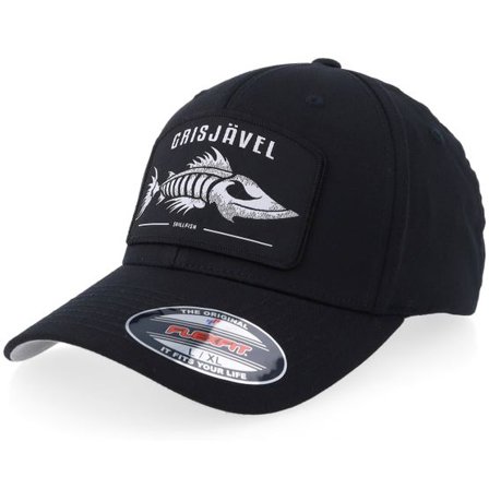 Skillfish - Svart flexfit Keps - Grisjävel Stor Patch Wooly Combed Black Flexfit @ Hatstore