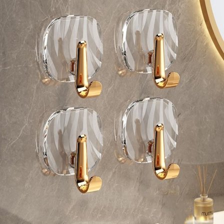 4 kpl Seinäkoukut Seinäripustinteline LÄPINÄKYVÄ