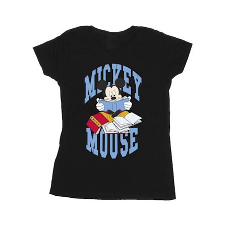 Disney Dam/Damer Musse Pigg Läser Böcker Bomulls T-shirt