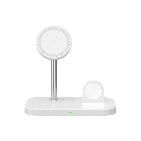 Tech-protect trådlös laddare QI15W A22 3in1 Magnetic MagSafe, vit