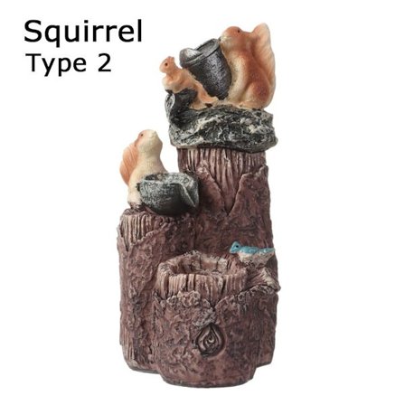 Resin Ducks Feature Fountain SQUIRREL power med ljus