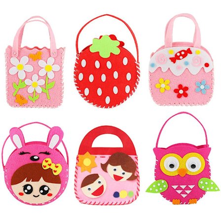 6 Set Barnens Utbildningsleksaker Sy Din Väska Handgjord Filtväska Kit Handgjorda Handväskor Kit Handväska Material Kit Konst Hantverk Leksaker