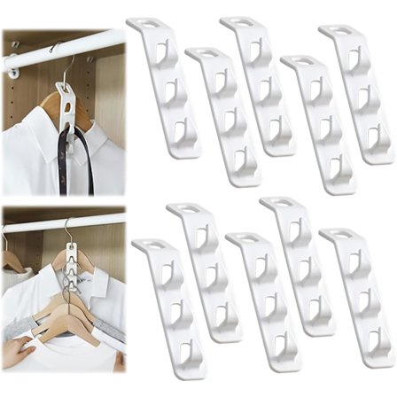 10 Stykker Plassbesparende Kleshengere, Kleshengerkroker Plassbesparende Kleshengere Maks Plassbesparende Kleshengere, Kaskadekleshengere for 