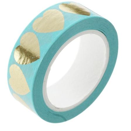 Høj kvalitet guld folie 10M prik papir, tape, hjerte jul dekorative Washi 1 stk (Q-13)