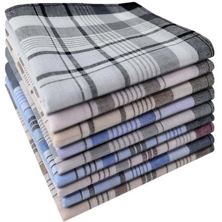 ING Lommetørklær for menn i 100 % bomull, pakke med 9, 3 stiler, stripete, 38 x 38 cm, lommetørklær for menn, brystlommetørkle, kan maskinvaskes