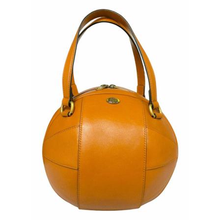 Gucci Vintage, Pre-owned Tifosa Basketball Leather Tote Oranje, Dames, Maat:ONE Size,leer
