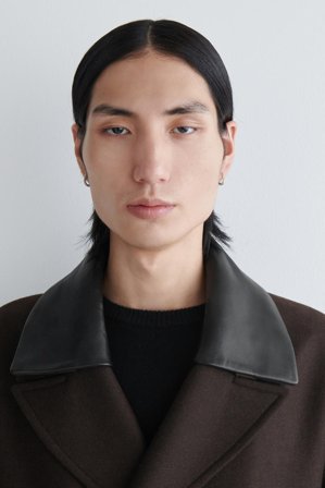 COS Men's Faceted Huggie Hoop Earrings in Silver-coloured