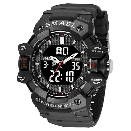 Smael Watch For Man Vattentät Sport Dual Display Digital Armbandsur Skolstudent Stoppur Military Quartz Armbandsur Hane