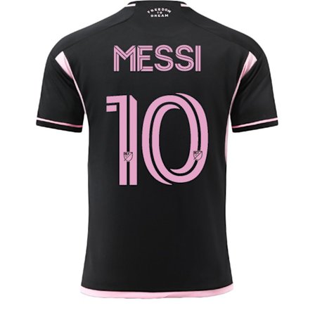 23-24 Miami Jersey No. 10 Messi Major League Soccer Jersey Koti Vieras Musta Vaaleanpunainen Puku Sukilla