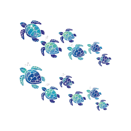 12 stk. Havskilpadde veggklistremerker Havskilpadde vinylklistremer Undervanns baderomsklistremer Vanntette veggklistremer Dekorasjon