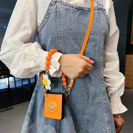 Kotelo yhteensopiva Samsung Galaxy Z Flip 3/4:n kanssa, iskunkestävä PU-nahkakuori rannekkeella ja lanyadilla With Bracelet and Lanyard For Galaxy Z 