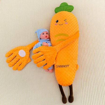 Smart Baby Sleep Beroligende Plysjpute med Klappefunksjon, Musikk og Varmebehandling, 65cm, Hjemmeutgave