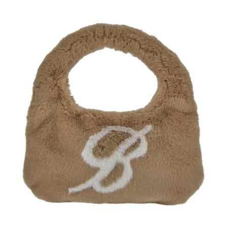 Blumarine, Faux-Fur Bag Bruin, Dames, Maat:ONE Size