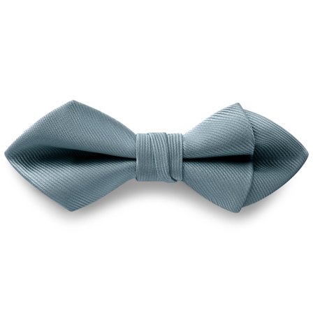 Smoke Grey Pre-Tied Grosgrain Diamond Tip Bow Tie for Men - Pre-tied bow ties
