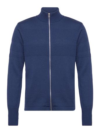 Wool Klemens Zip Knit Knitwear Full Zip Jumpers Marineblå Mads Nørgaard*Betinget Tilbud