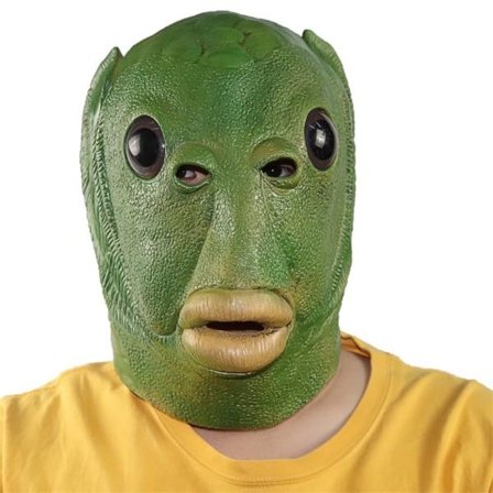 Voksen Morsom Stygg Grønn Fisk Maske Latex Cosplay Fest Halloween Alien Fest Skrekk rekvisita