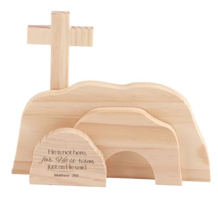 Påskeoppstandelsesscene Trepynt til hjemmebordet Jesus Julekrybbedekorasjoner Kristen figurpynt