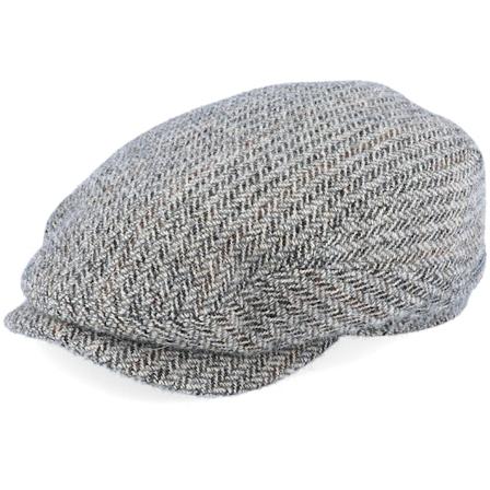 Stetson - Grau flatcap Cap - Belfast Driver Cap Virgin Wool Herringbone Flat Cap @ Hatstore