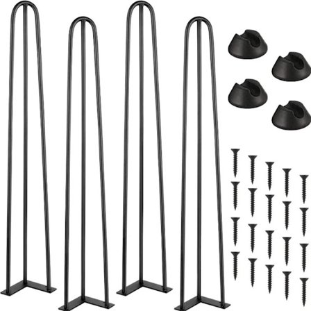4 st Hårnålsben Bordsben i Järnkonst 25CM 25 cm