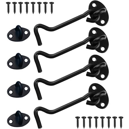 4 stycken skjutdörrsbeslag, hyttkrok 4 tum, rostfritt stål