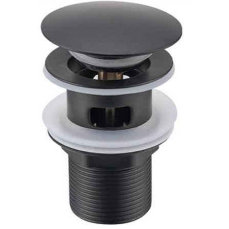 Mat sort freest&ing badeafløbsstopper, passer til de fleste badekar, kompatibel med afløbstilslutningssæt