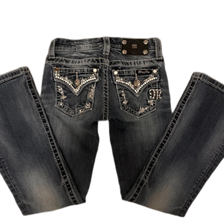 Mörkblåa miss me jeans utsvängda w26