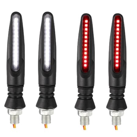 Motorcykel LED Lys Højt Lysende Blinklys Indikatorlys Foran Bag Hvide Kørelys [DB]