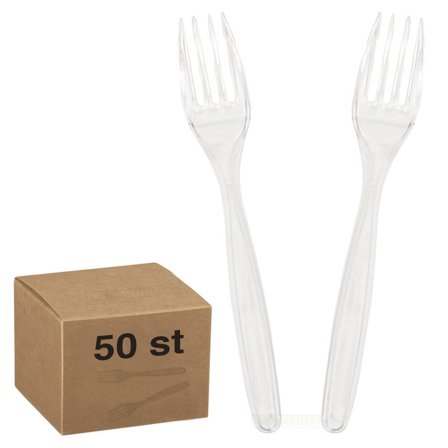 Plastikgafler Gennemsigtige 50-pak