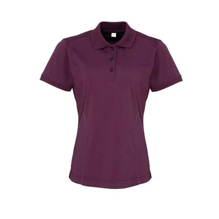 Premier Dam/Kvinna Coolchecker Pique Polotröja 8 UK Aubergine
