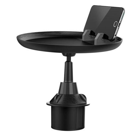 HS-P05 Universal kort stil drejelig bilholder til telefon + madbakke Black
