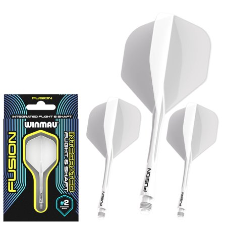 Fusion Integrated Flight & Shaft - White | Winmau Short / White