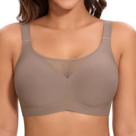 Sømløs Wirefree Uplift BH til Plus Size Kvinder, 2XL (80-90KG), Komfortabel BH til hverdagsbrug Gray