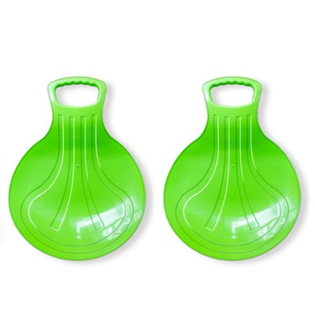 Snösläde & Sportkälke för alla underlag, 2-pack slitstark tefat med handtag för barn, vuxna & husdjur, mångsidig för snö, sand och gräs