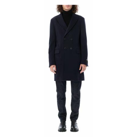 Z Zegna, Double-Breasted Coats Blauw, Heren, Maat:L