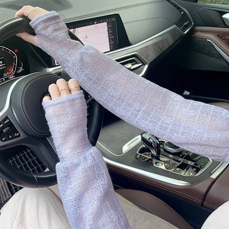 Sommar spets solskyddsärmar långa för kvinnor, åka elcykel, strand, UV-skydd, handskydd, armbindel ärmar tunna