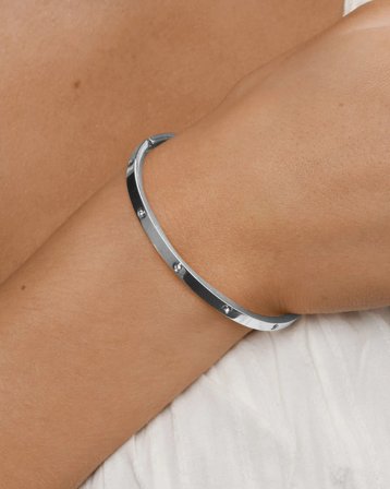Timi of Sweden Fiona - Crystal Bangle Bracelet Stainless Silverfärgad Smycken Tjej - Kids Brand Store