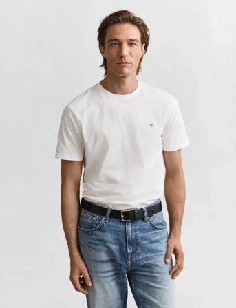 GANT Reg Shield Ss T-Shirt - White - XL