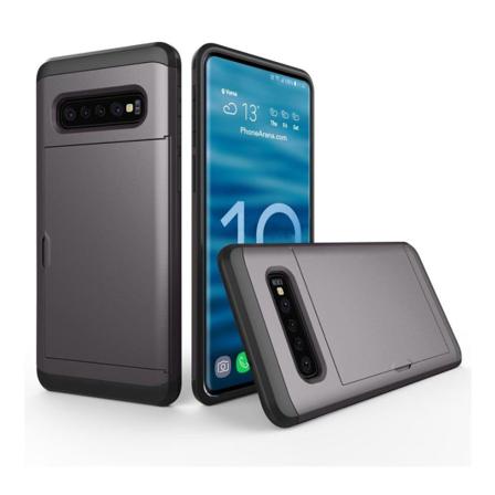 Samsung Galaxy S10 Plus Korthållare Hybrid Fodral - Grå