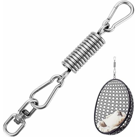 Ripustuskeinun jousi, keinujousi riippukeinulle, 2 karabiinihaalla ja 360 ° kääntyvällä koukulla, kantavuus jopa 250 kg