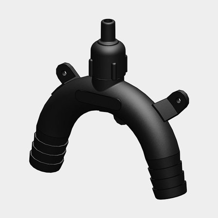 Tubo de ventilação / curva ventilada TruDesign Vented Loop, 19 mm (3/4"), preto