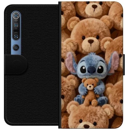 Kompatibel Tegnebogsetui til Xiaomi Mi 10 Pro 5G Stitch omgivet af brune teddybjørne med en lille teddybjørn i armene i en sød og hyggelig kawaii-desi