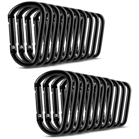 20 små karabinkroker, multifunksjonelle aluminium D-ring klips-FF-