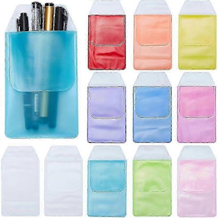 20 stk. Lommebeskytter 10 Farver Pvc Skjorte Lommebeskytter Plastik Pen Etui Holder Organizer Sygeplejerske Pen Lomme Til Skole Hospital 