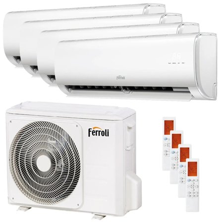 Condizionatore Ferroli Giada quadri split 9000+9000+9000+9000 BTU inverter A wifi unità esterna 8,2 kW