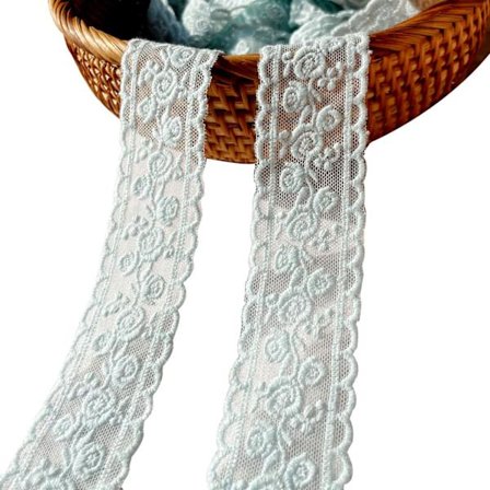 5 meter spetsband - Delikat blå, 15 meter - Blommigt band för