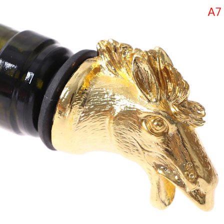 1 stk. Vintud med dyrehoved i zinklegering, vinflaskepropper Wi{hw}