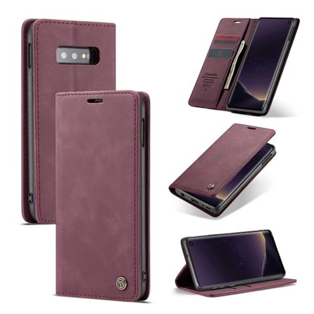 suojakoteloME Samsung Galaxy S10e auto-absorbed nahkainen flip suojakotelo - Punainen