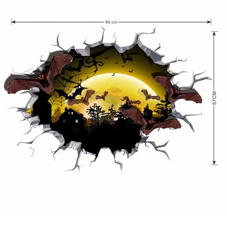 3D Smash Wall Stickers Crack Wall Stickers Sovrum Pojkar och Flickor Mural Decals Vinyl Vägg Dekoration Stickers