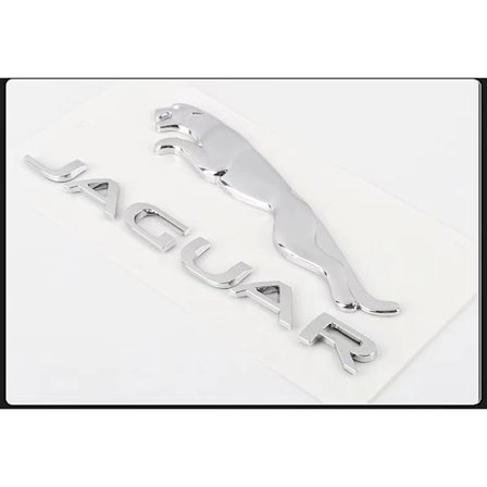 Yousport Fit Jaugar XE XF XJ Bil Bagagerum Emblem Leopard Bagagerum Bilklistermærke Jaguar Panther Fender Dekal (Sølv)