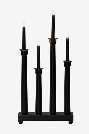 Konstsmide - El-lysestake 4 lys tre 59 cm - Svart - Adventsstaker - Fra Homeroom
